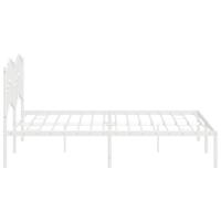 Bedframe met hoofdbord metaal wit 180x200 cm - thumbnail