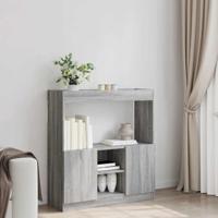 Hoge kast 92x33x100 cm bewerkt hout grijs sonoma eikenkleurig - thumbnail