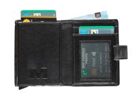 Kaarthouder Maverick All Black super compact RFID leer zwart - thumbnail