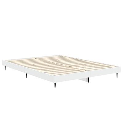 Bedframe LED massief hout wit 140x190 cm