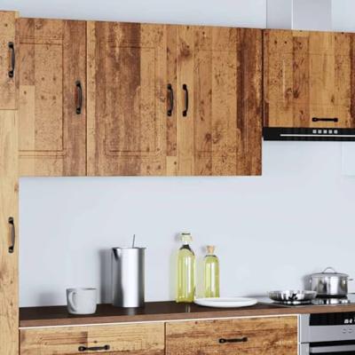 Keukenbovenkast Kalmar bewerkt hout oud houtkleurig