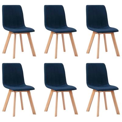 vidaXL Eetkamerstoelen 6 st stof blauw