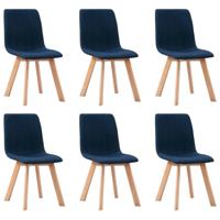 vidaXL Eetkamerstoelen 6 st stof blauw - thumbnail
