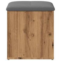 Opbergbankje 42x42x45 cm bewerkt hout artisanaal eikenkleur - thumbnail