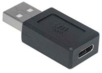 Manhattan USB 2.0 Adapter [1x USB-A 2.0 stekker - 1x USB-C bus] Adapter Stekker past op beide manieren - thumbnail