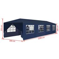 Partytent 3x12 m blauw - thumbnail
