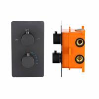Douchekraan Best Design Verona Thermostatisch + Inbouwdeel 2-Weg 1/2" Mat Zwart - thumbnail