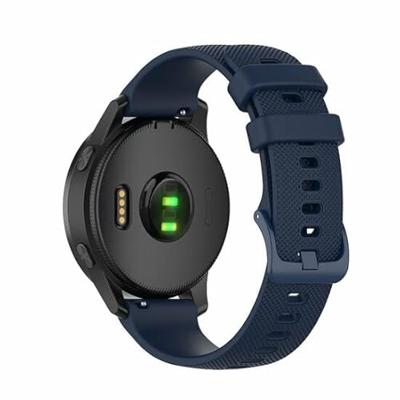 By Qubix - Sportband met motief - Donkerblauw - Compatible met Garmin Vivoactive 6 / Vivoactive 5 / Vivoactive 3 - Compatible Garmin bandje - Bandbreedte: 20mm