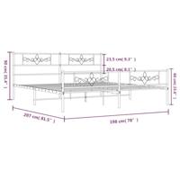 Bedframe met hoofd- en voeteneinde metaal wit 193x203 cm - thumbnail