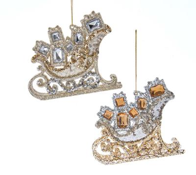 Ornament plc slee goud/zilver l9 cm Kurt S. Adler - Kurt s adler Ornament plc slee goud/zilver l9 cm Kurt S. Adler - Kurt s adler