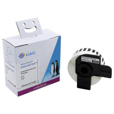 G&G ET-B-G-22214 Etiketten (eindeloos) 12 mm x 30.48 m Thermisch papier Wit 1 stuk(s) Permanent hechtend Adresetiketten