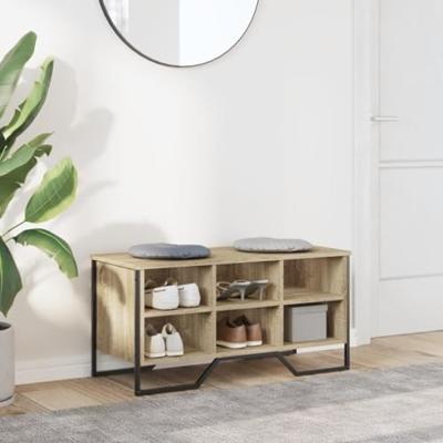 VidaXL Schoenenkast 90x38x45,5 cm bewerkt hout sonoma eikenkleurig