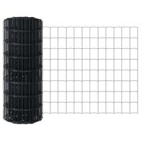 VidaXL Hek met paal grijs 1 x 10 m staal en pvc - thumbnail
