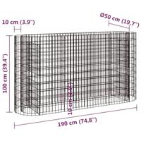 Gabion plantenbak verhoogd 190x50x100 cm gegalvaniseerd ijzer - thumbnail