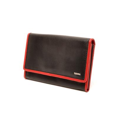 Klep portemonnee SOFT lijn zwart rood Klep portemonnee SOFT lijn zwart rood