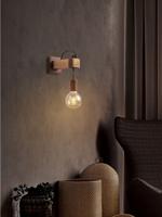 Light depot - wandlamp Denton 1L - hout / roest - Outlet - thumbnail