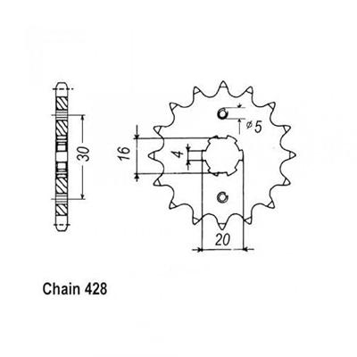 ESJOT Sprocket 428 14z standard