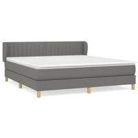 Boxspring met matras stof donkergrijs 180x200 cm - thumbnail