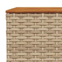 7-delige Loungeset met kussens poly rattan beige - thumbnail