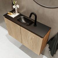 MONDIAZ TURE 80cm toiletmeubel washed oak. EDEN wastafel urban midden 1 kraangat - thumbnail