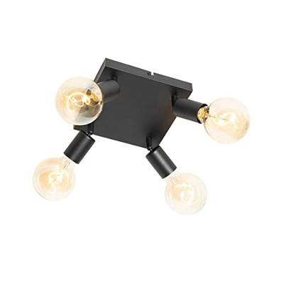 QAZQA Moderne spot zwart vierkant 4-lichts - Facil