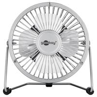 Bureauventilator - Ø13 centimeter - 16 centimer hoog - Mini USB ventilator - Kantelbaar - Met aan/uit schakelaar - Grijs - thumbnail