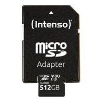 Intenso Professional miniSDXC-kaart Retail 512 GB Class 10, UHS-I U3, v30 Video Speed Class Watervast, Temperatuurbestendig - thumbnail