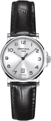 Horlogeband Certina C0172101603200 / C600015904 Leder Zwart 15mm