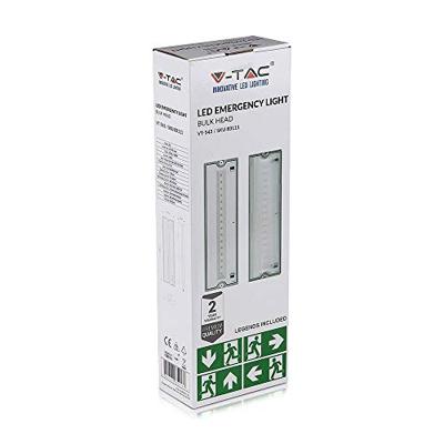 LED Noodverlichting met accu - Wand- en plafondmontage - 3 Watt - 6400K Daglicht wit - IP65 waterdicht - Incl. pictogram met 4 vluchtwegaanduiding stickers