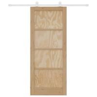 Schuifdeur met Hardware Set 83x202 cm Massief Vurenhout - thumbnail