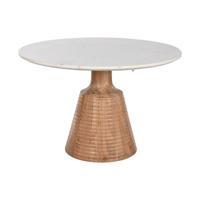 Eettafel Home ESPRIT Wit Natuurlijk Marmer Acacia 115 x 115 x 76 cm - thumbnail