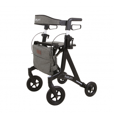 Lichtgewicht rollator Saturn (7,3 kg) | Mat-zwart | Incl. Stokhouder, Fleshouder, Rugband en tas | PR30266-BK | Able2 Lichtgewicht rollator Saturn (7,3 kg) | Mat-zwart | Incl. Stokhouder, Fleshouder, Rugband en tas | PR30266-BK | Able2