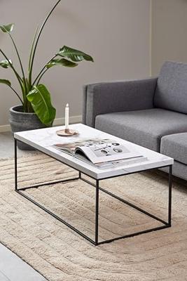 Bendt Salontafel 'Maresa' Marmerlook, 110 x 55cm, kleur Wit