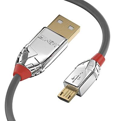 Lindy 36654 5m USB A Micro-USB B Mannelijk Mannelijk Grijs USB-kabel