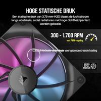 Corsair iCUE LINK RX140 RGB PC-ventilator Zwart (b x h x d) 140 x 140 x 25 mm Incl. LED-verlichting - thumbnail