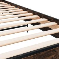 Bedframe bewerkt hout en metaal gerookt eikenkleurig 75x190 cm - thumbnail