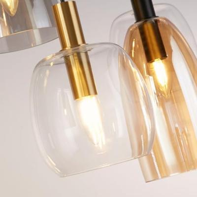 Searchlight 6-lichts hanglampDivine meerdere kleuren glas - 36463-6BK