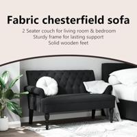 Bankje met rugleuning 120x62x75,5 cm stof zwart - thumbnail