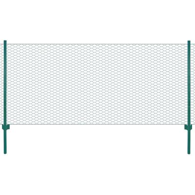 VidaXL Draadgaashek met palen 25x1 m staal groen