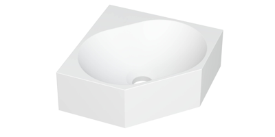 INK - Hoekfontein Polystone Zonder Kraangat - 270x270x100 mm - Mat Wit