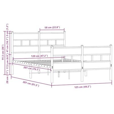 Bedframe met hoofdbord en voetbord zonder matras 120x200 cm