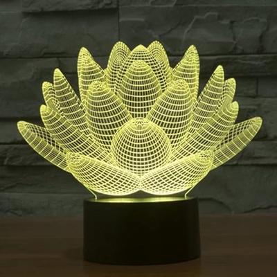 Lotus stijl 3D Touch schakelaar controle LED licht 7 kleur verkleuring creatieve visuele Stereo Lamp Desk Lamp nachtlampje