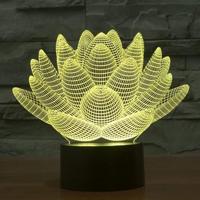 Lotus stijl 3D Touch schakelaar controle LED licht 7 kleur verkleuring creatieve visuele Stereo Lamp Desk Lamp nachtlampje - thumbnail