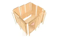 Karibu | Variado Sauna met Dakkraag | Energiesparende Deur | Biokachel 9 kW Externe Bediening - thumbnail