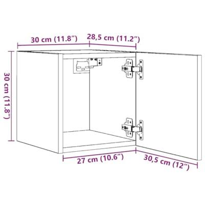 Tv-wandmeubelen 2 st 30,5x30x30 cm oud houtkleurig Tv-wandmeubelen 2 st 30,5x30x30 cm oud houtkleurig