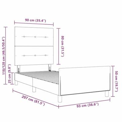 Boxspringbed met hoofdeinde Donkergrijs 90 x 200 cm Fluweel