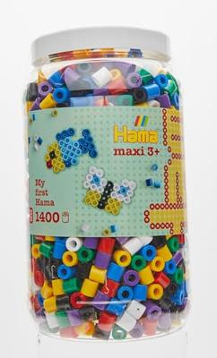 Hama strijkkralen maxi in pot - mix standaard (00), 1400st.