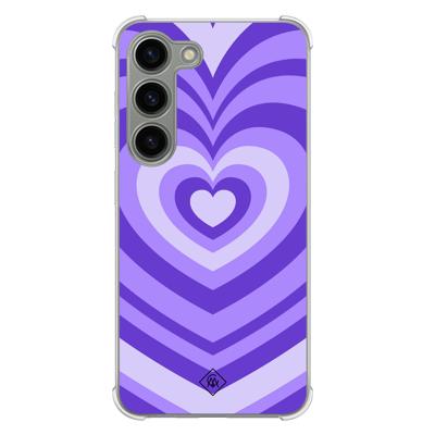 Samsung Galaxy S23 siliconen shockproof hoesje - Hart swirl paars