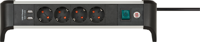 Brennenstuhl alu-office-line stekkerdoos met usb-laadfunctie 4-voudig schakel stekkerdoos - thumbnail