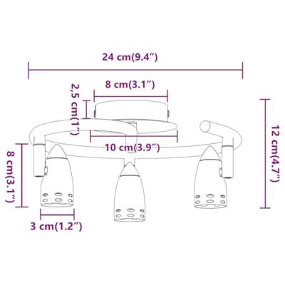 VidaXL Plafondspot met schijnwerpers nikkel 27 x 10 x 12 cm metaal